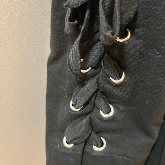 Neon Buddha long black jacket with button detailing and tie up sleeve - Picture 2 of 4